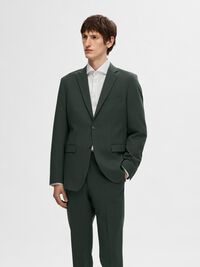 SLIM FIT WOOL BLEND BLAZER, Dark Green, highres