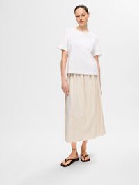 GEBORDUURD MAXI ROK, Sandshell, highres