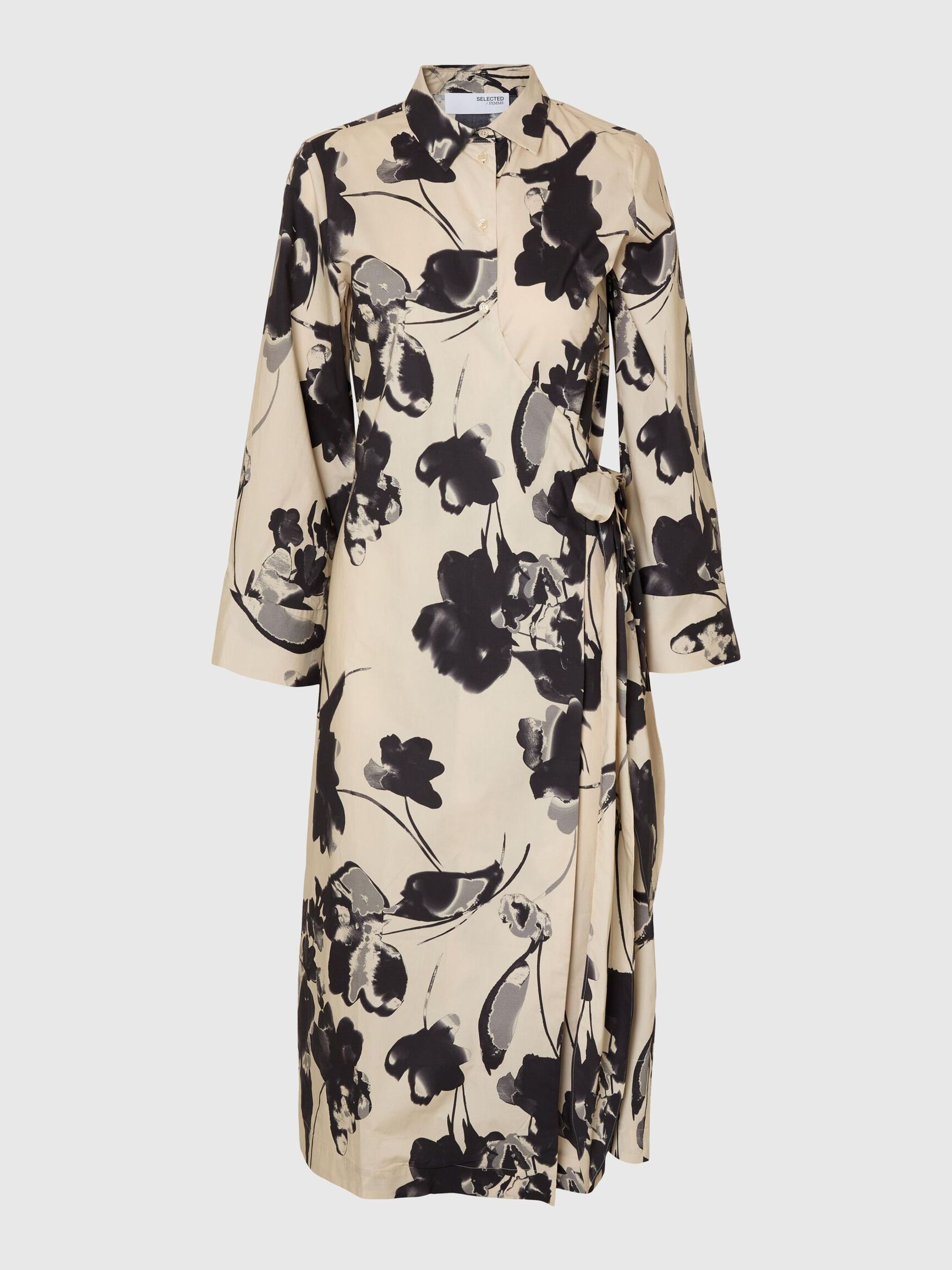 PRINTED SHIRT DRESS, Birch, highres