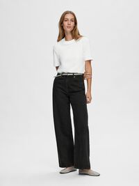OPSTAANDE KRAAG T-SHIRT, Bright White, highres
