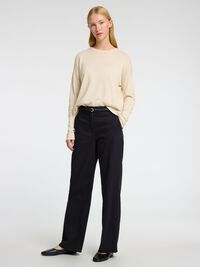 LINEN BLEND KNITTED JUMPER, Birch, highres