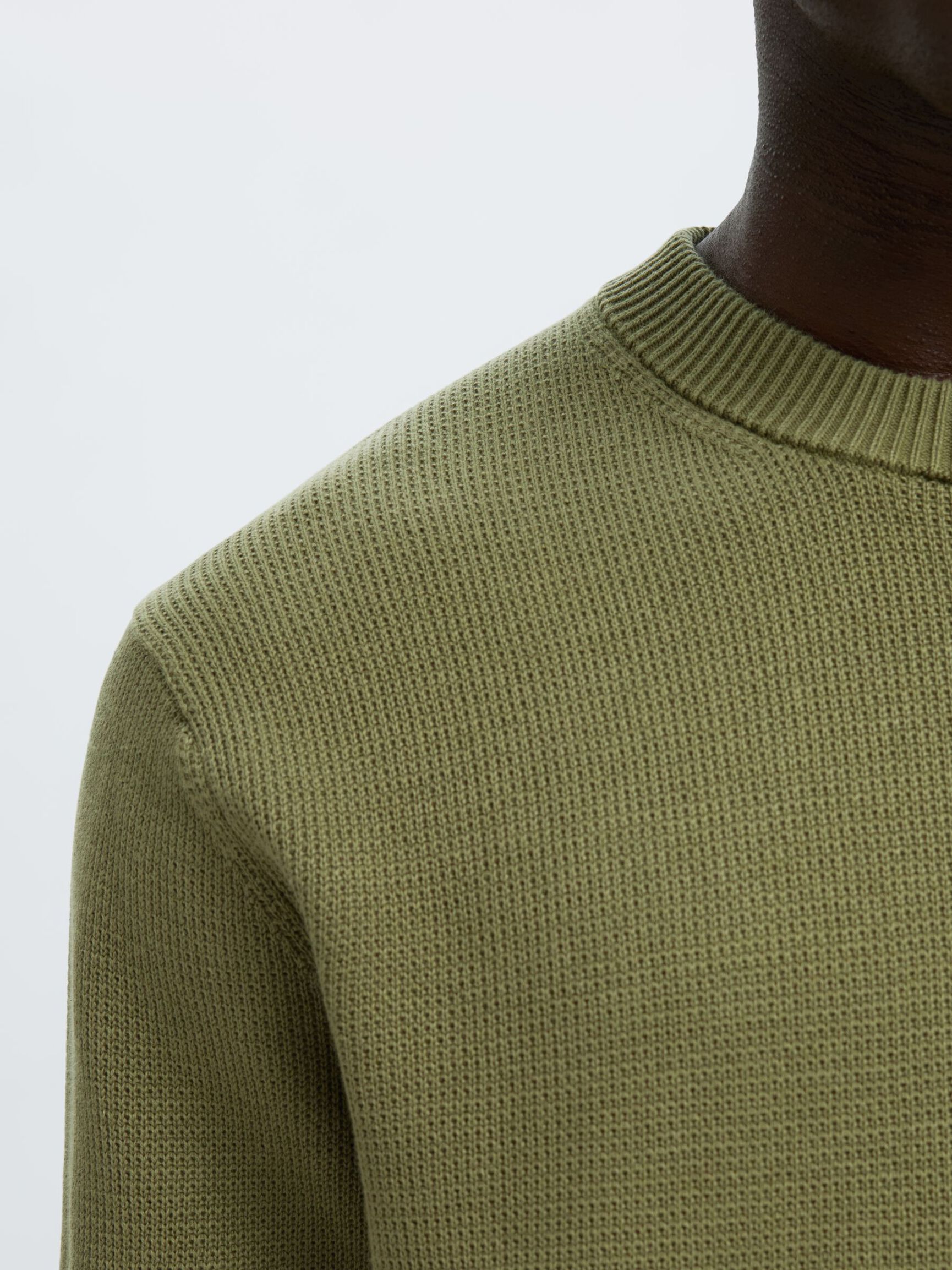 CREWNECK JUMPER, Deep Lichen Green, highres