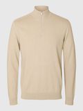 Selected HALF-ZIP KNITTED JUMPER, Oatmeal, highres - 16074687_Oatmeal_779218_001.jpg