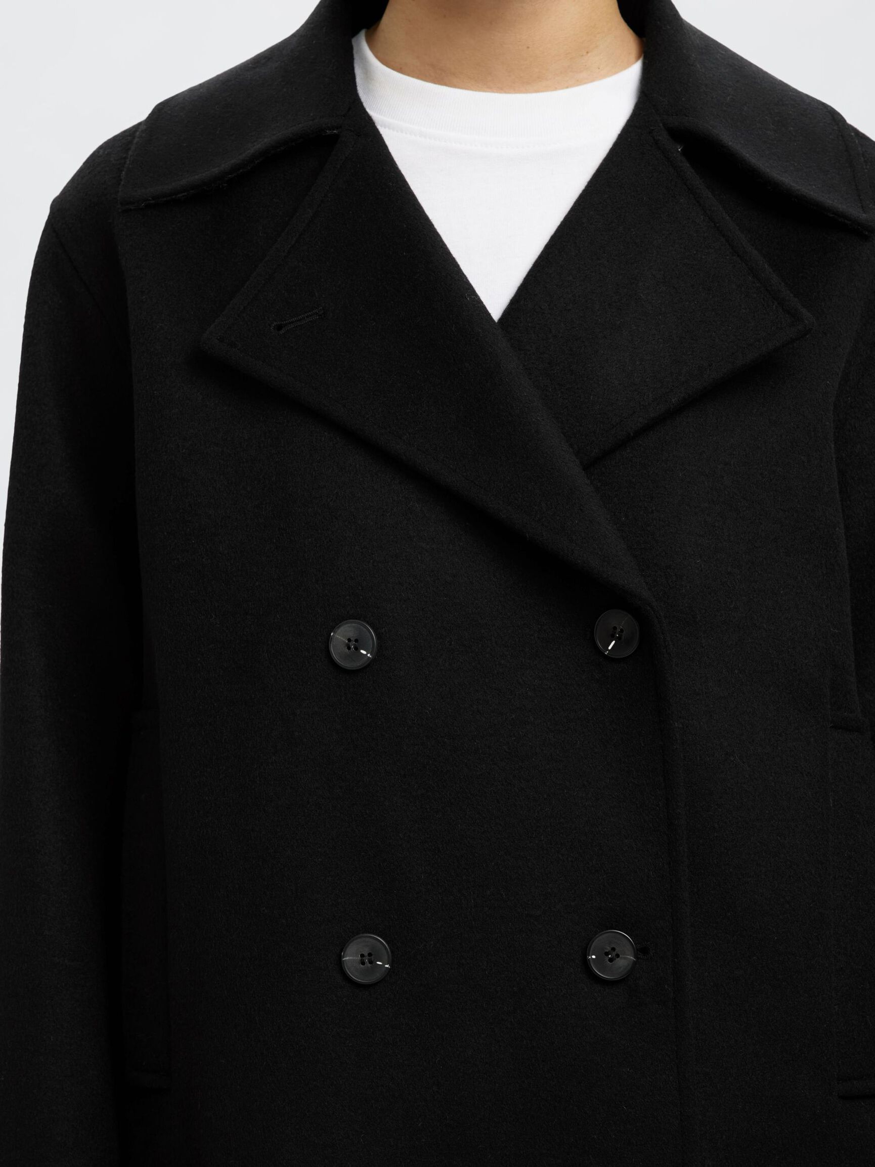 LAINE MÉLANGÉE VESTE, Black, highres