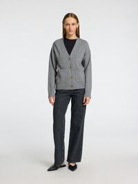 VISCOSEMIX GEBREID VEST, Medium Grey Melange, highres