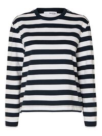 STRIPED LONG-SLEEVED T-SHIRT, Dark Sapphire, highres
