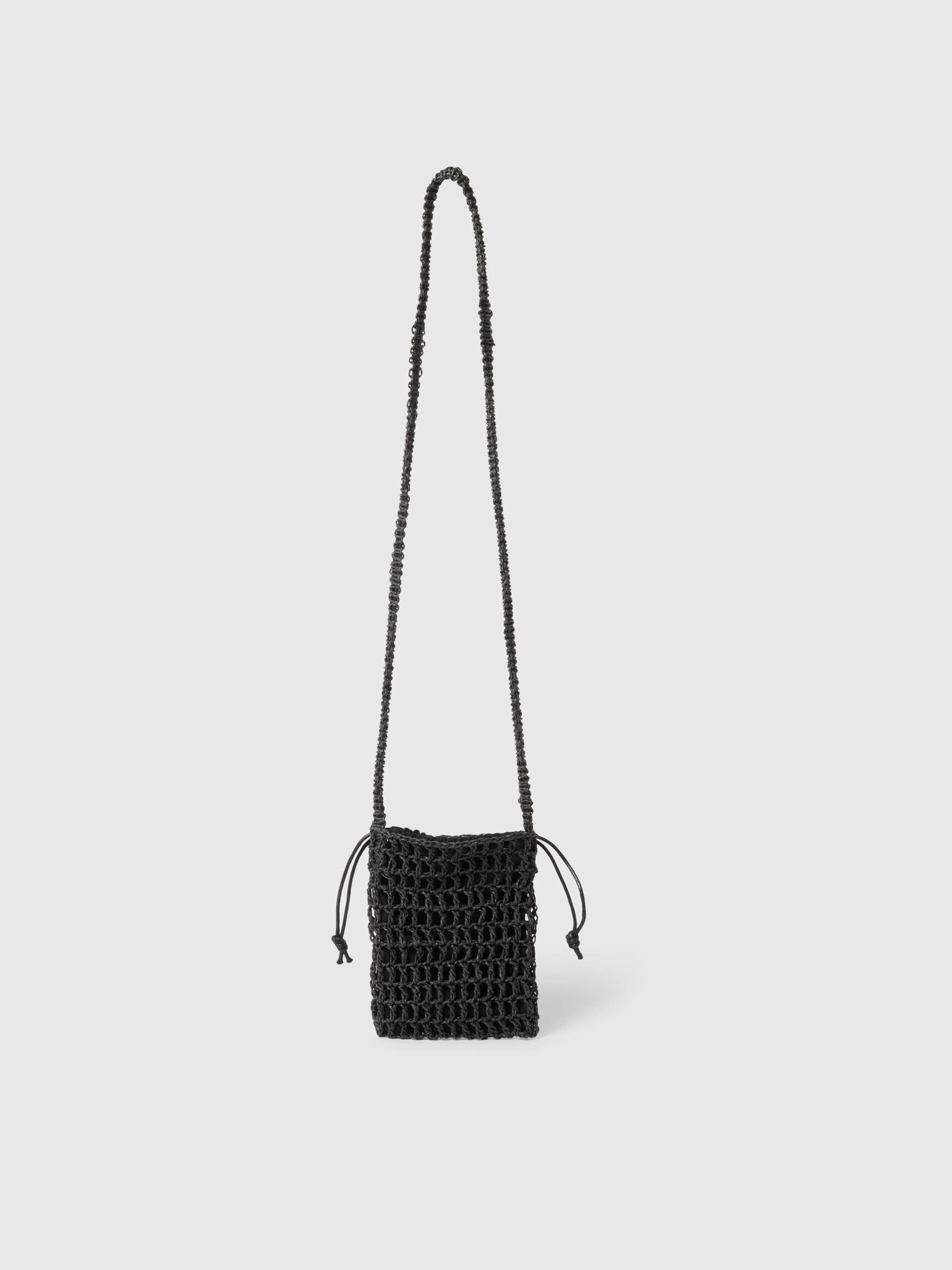 DRAWSTRING BAG, Black, highres