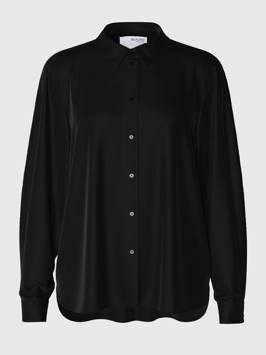 Selected LANGARM SATINBLUSE, Black, highres - 16095436_Black_001.jpg