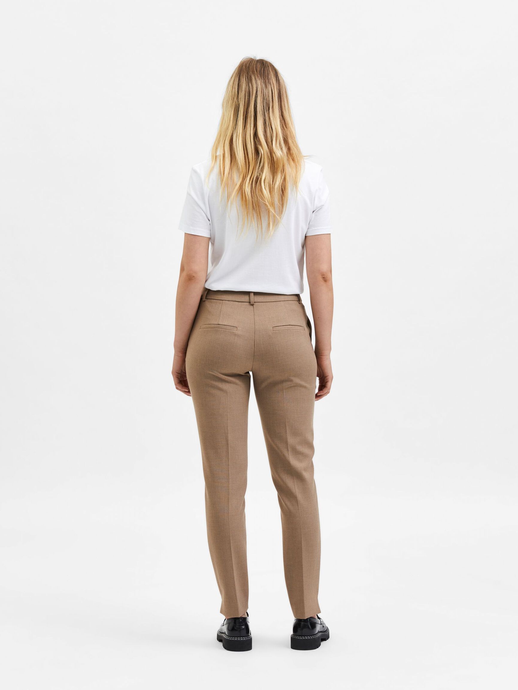 VISCOSE BLEND TROUSERS, Camel, highres