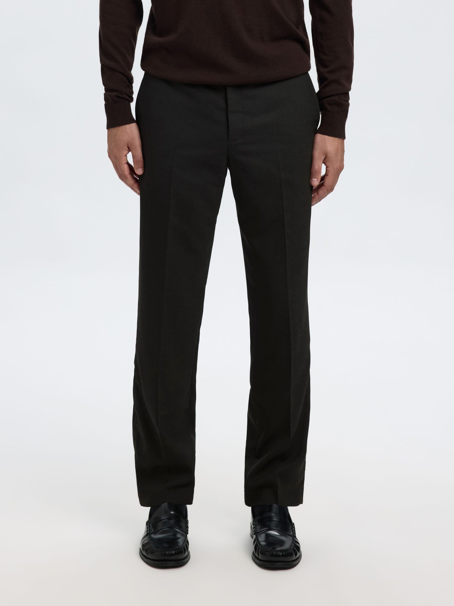 REGULAR FIT WOOL BLEND TROUSERS, Rosin, highres