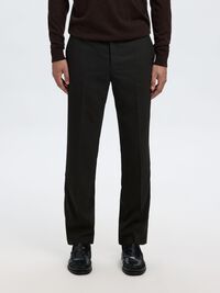 REGULAR FIT WOOL BLEND TROUSERS, Rosin, highres