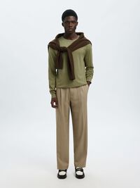 LONG-SLEEVED KNITTED JUMPER, Deep Lichen Green, highres