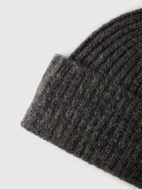 WOOL BLEND BEANIE, Medium Grey Melange, highres