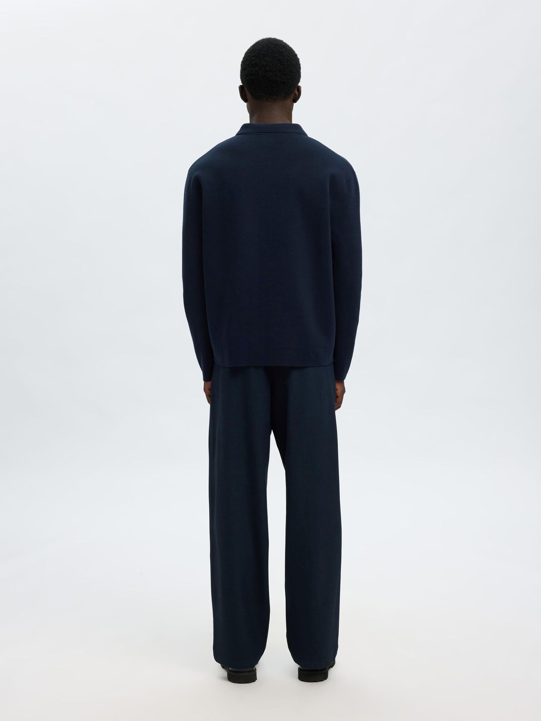 RELAXED FIT KNITTED CARDIGAN, Sky Captain, highres