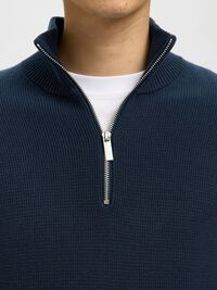 HALVE RITSSLUITING SWEATER, Sky Captain, highres