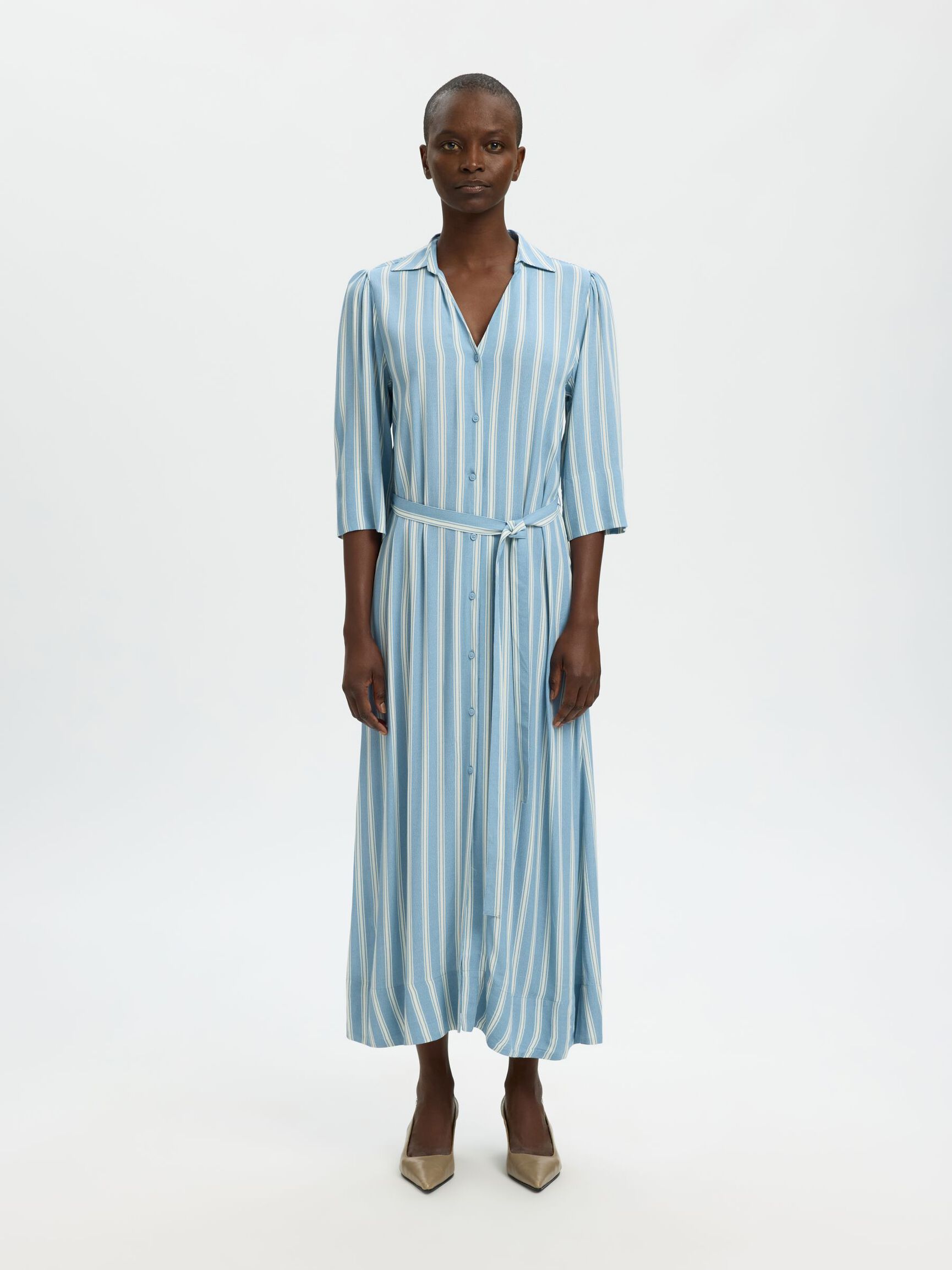 VISKOSE MAXIKJOLE, Dusty Blue, highres