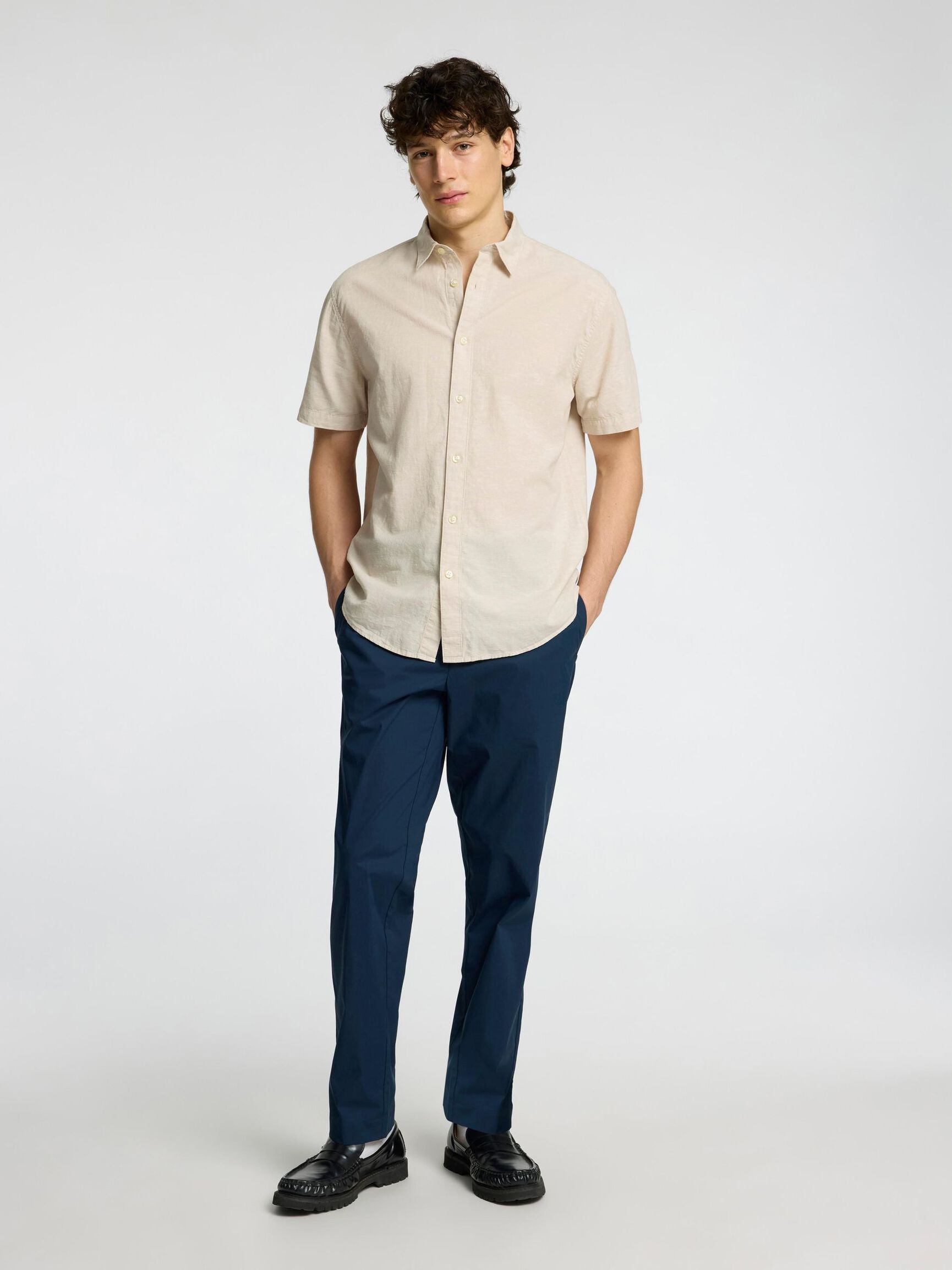 190 REGULAR FIT TAPERED TROUSERS, Dark Sapphire, highres