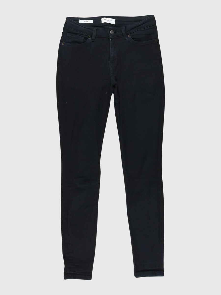 Selected MID WAIST - SKINNY FIT JEANS, Black Denim, highres - 80000425_BlackDenim_001.jpg