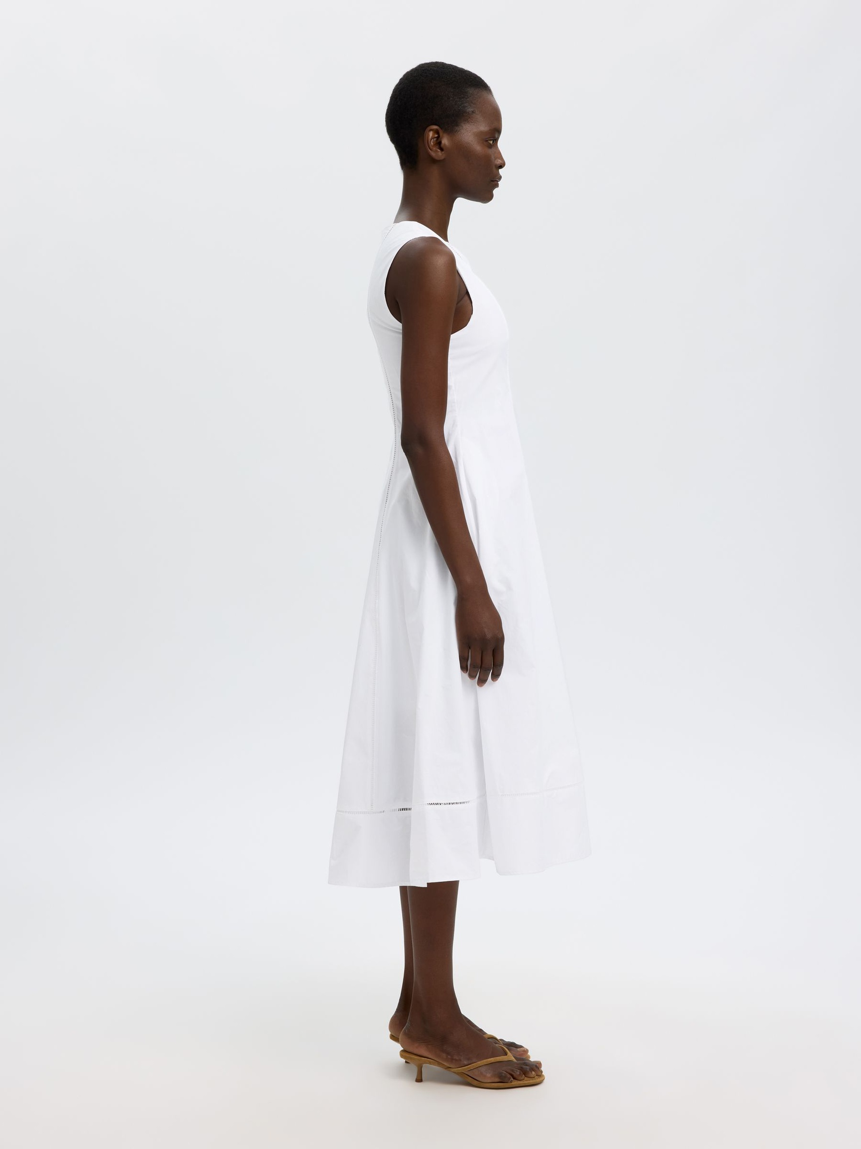 KATOENEN MAXI-JURK, Bright White, highres