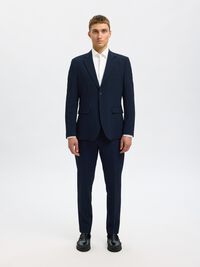 SLIM FIT SEERSUCKER SUIT TROUSERS, Dark Navy, highres