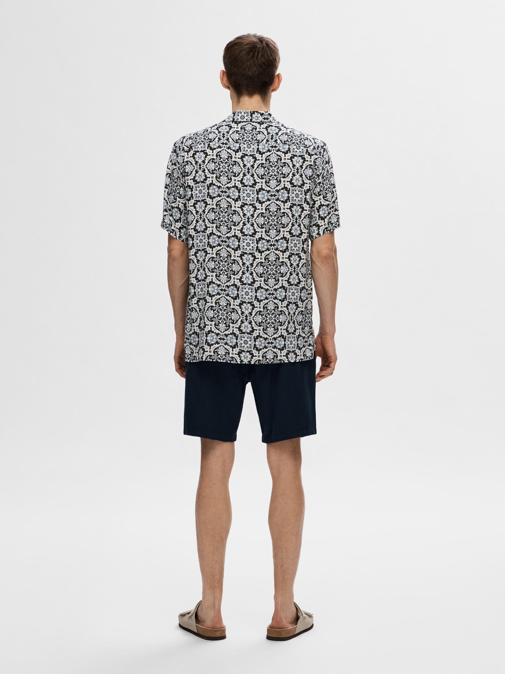 PATTERNED SHORT SLEEVED SHIRT, Cashmere Blue, highres