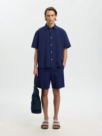 REGULAR FIT SEERSUCKER SHORTS, Ocean Cavern, highres