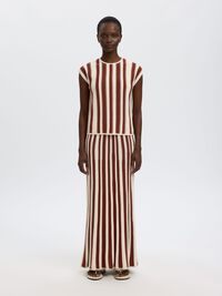 MAXI KNITTED SKIRT, Birch, highres