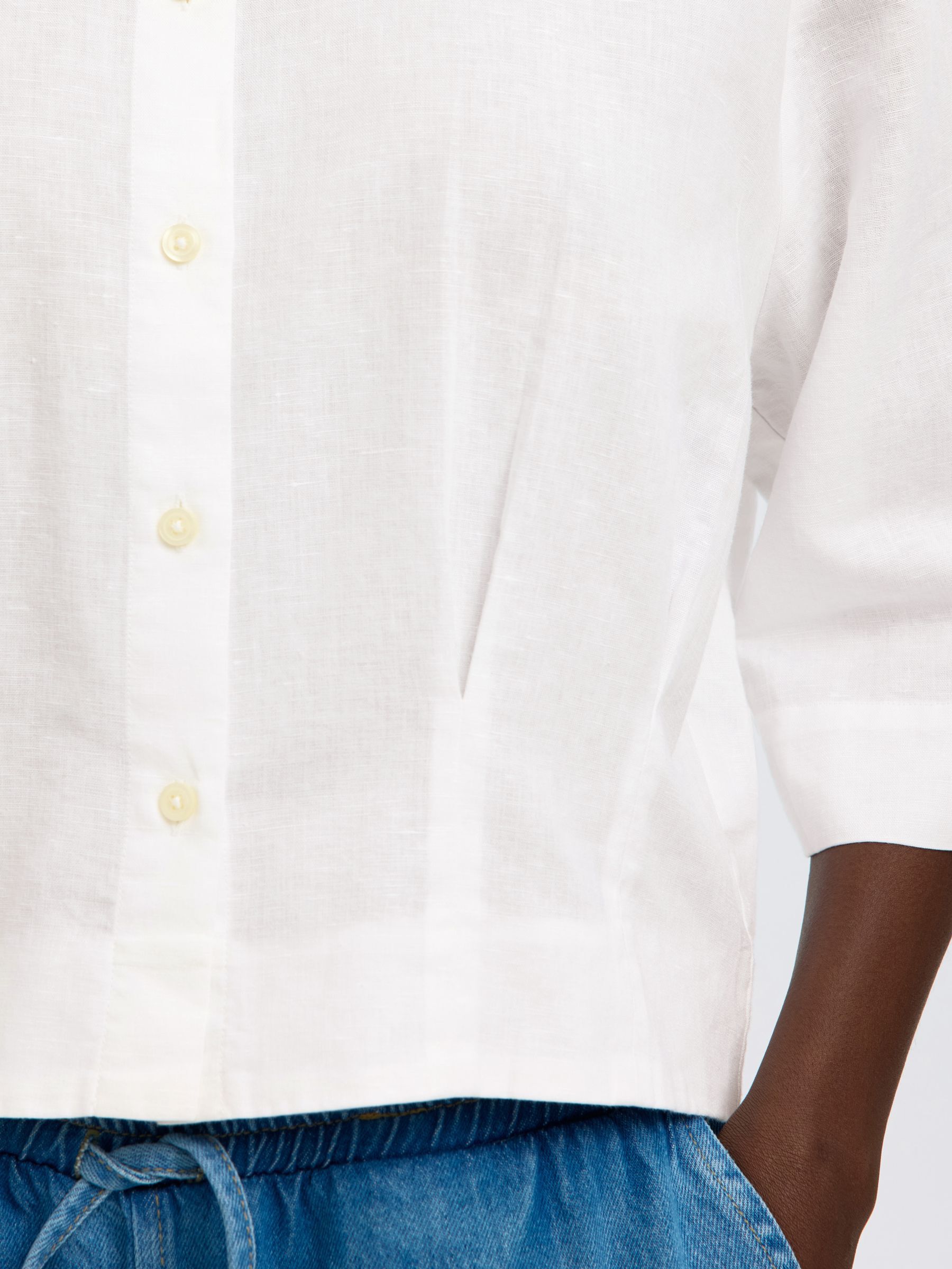 HØRBLANDING KORTÆRMET SKJORTE, Bright White, highres