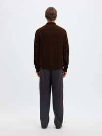 ORGANIC COTTON SHAWL COLLAR CARDIGAN, Demitasse, highres