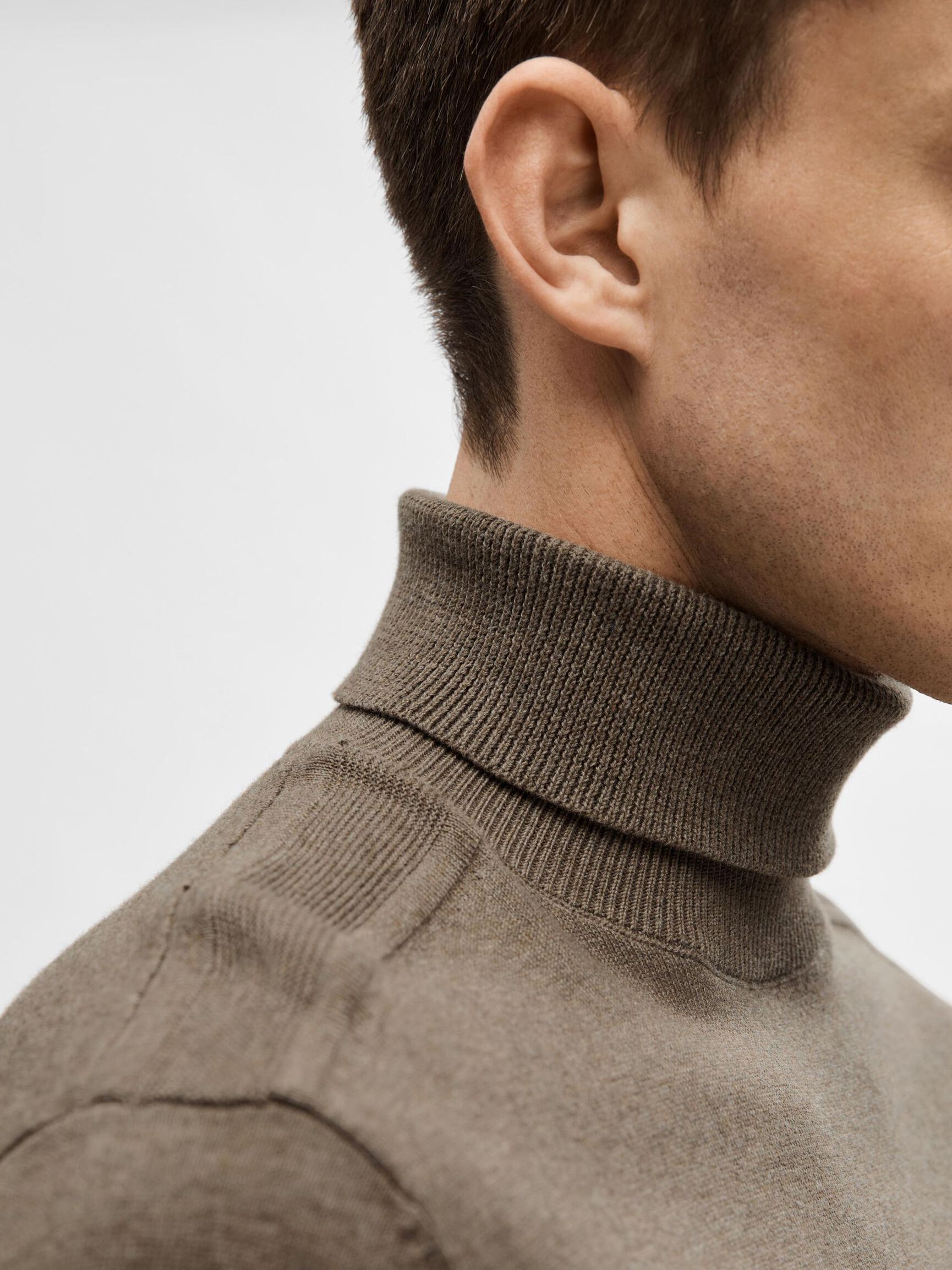 LANGÆRMET RULLEKRAVE PULLOVER, Teak, highres