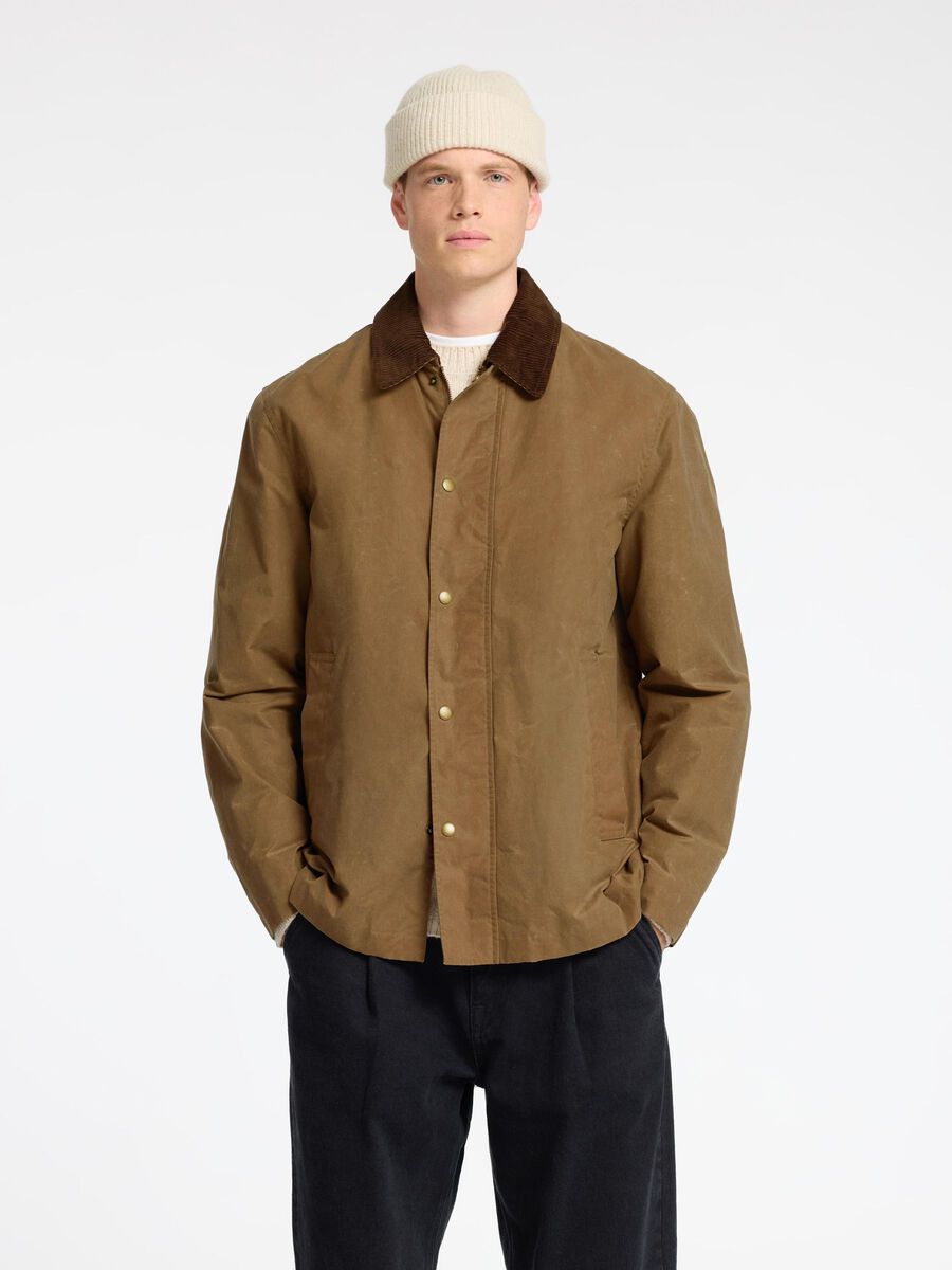 Selected WAXED COTTON JACKET, Ermine, highres - 16097932_Ermine_003.jpg