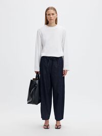 MID-WAIST BARREL FIT HOSEN, Dark Blue Denim, highres