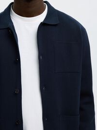 RELAXED FIT KNITTED CARDIGAN, Sky Captain, highres
