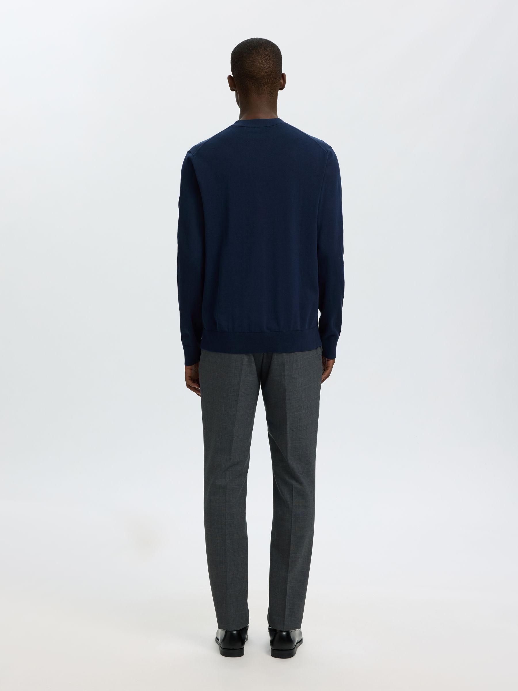 BAUMWOLL PULLOVER, Navy Blazer, highres