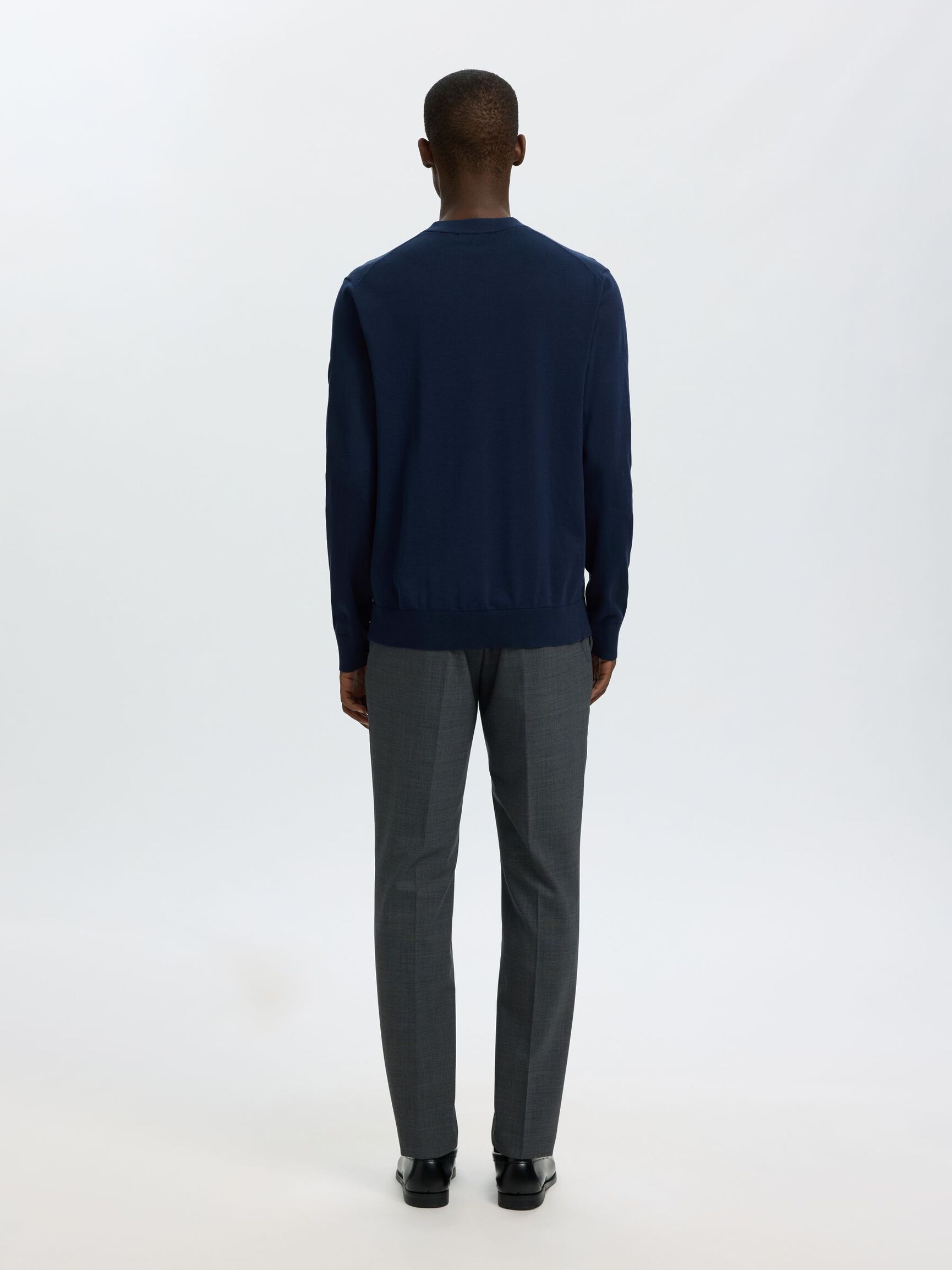 BAUMWOLL PULLOVER, Navy Blazer, highres