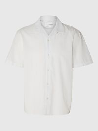 LIN MÉLANGÉ CHEMISE À MANCHES COURTES, Bright White, highres
