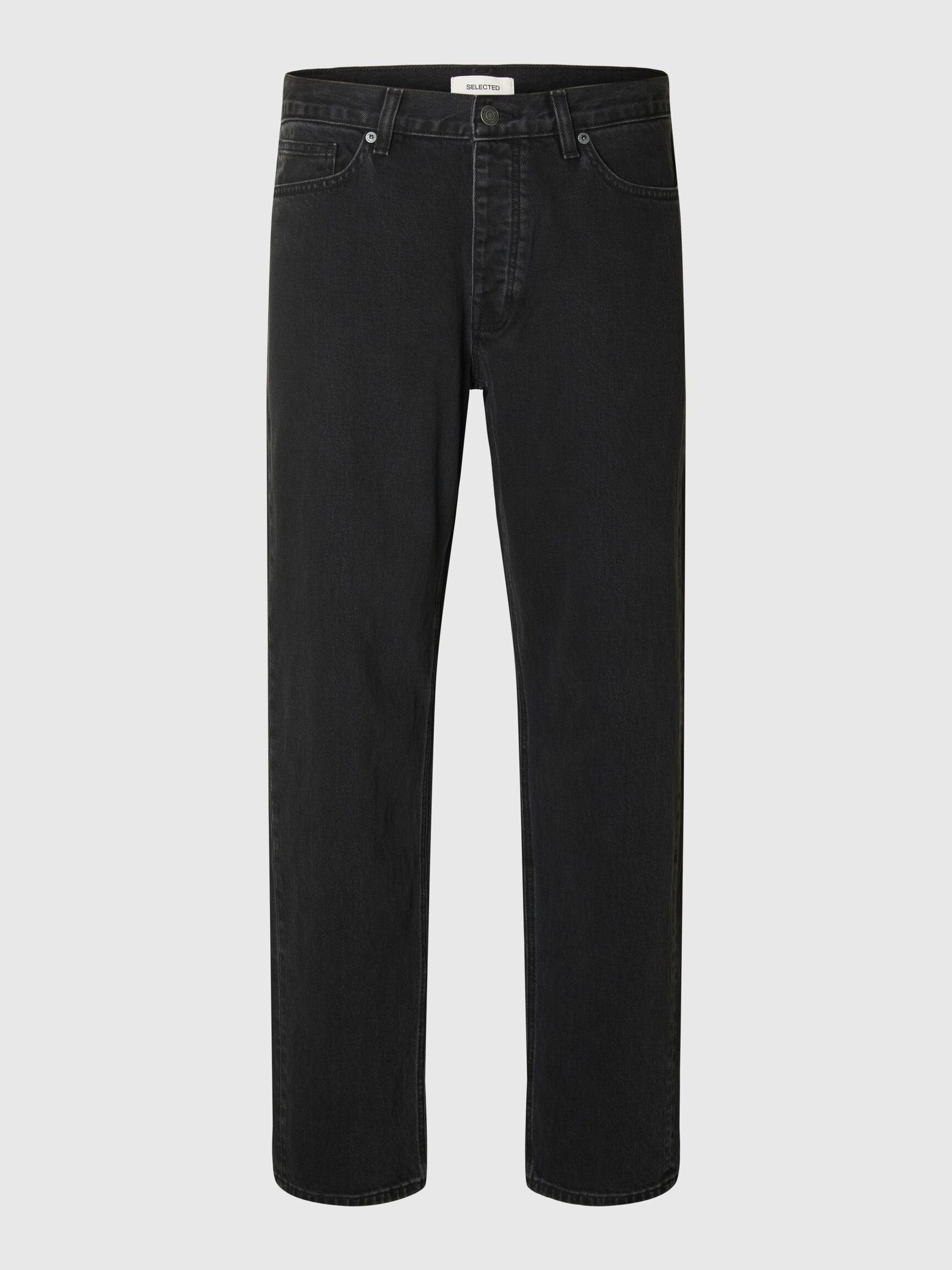 196 STRAIGHT FIT JEANS, Black Denim, highres