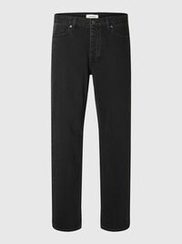 196 STRAIGHT FIT JEANS, Black Denim, highres