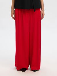 VISCOSE WIDE-LEG TROUSERS, Equestrian Red, highres