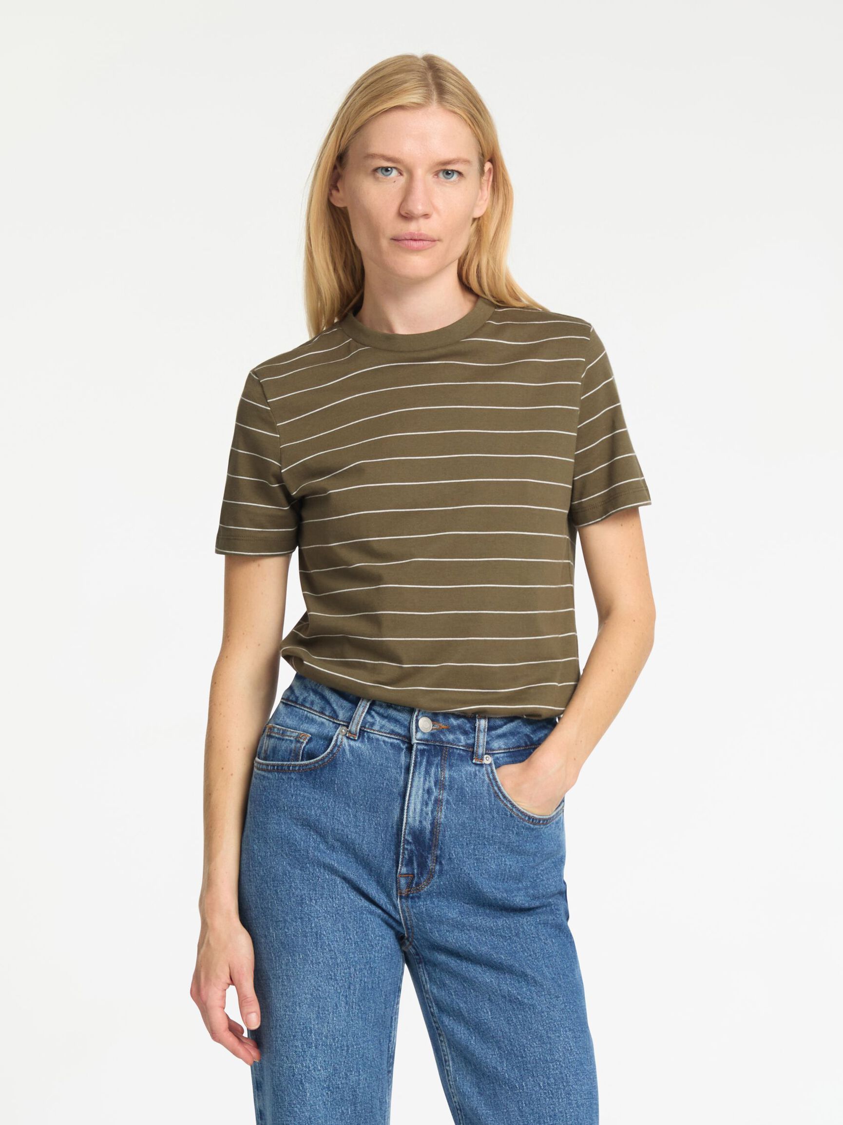 STRIPED COTTON T-SHIRT, Kalamata, highres