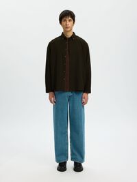 100% COTTON BUTTON-DOWN SHIRT, Forest Night, highres