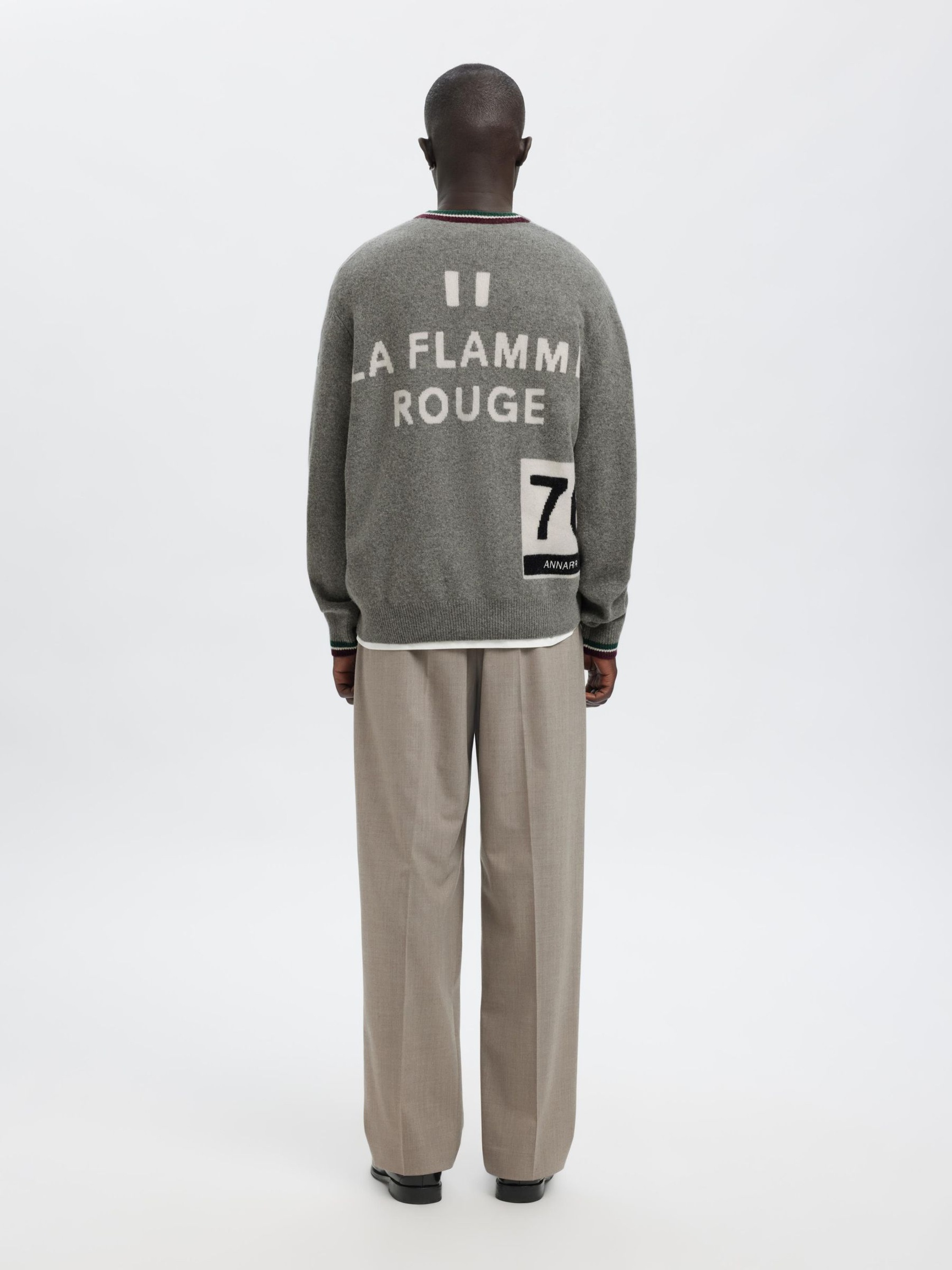 REGULAR FIT KNITTED PULLOVER, Grey Melange, highres