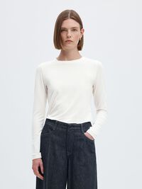 BASIC LONG-SLEEVED T-SHIRT, Snow White, highres