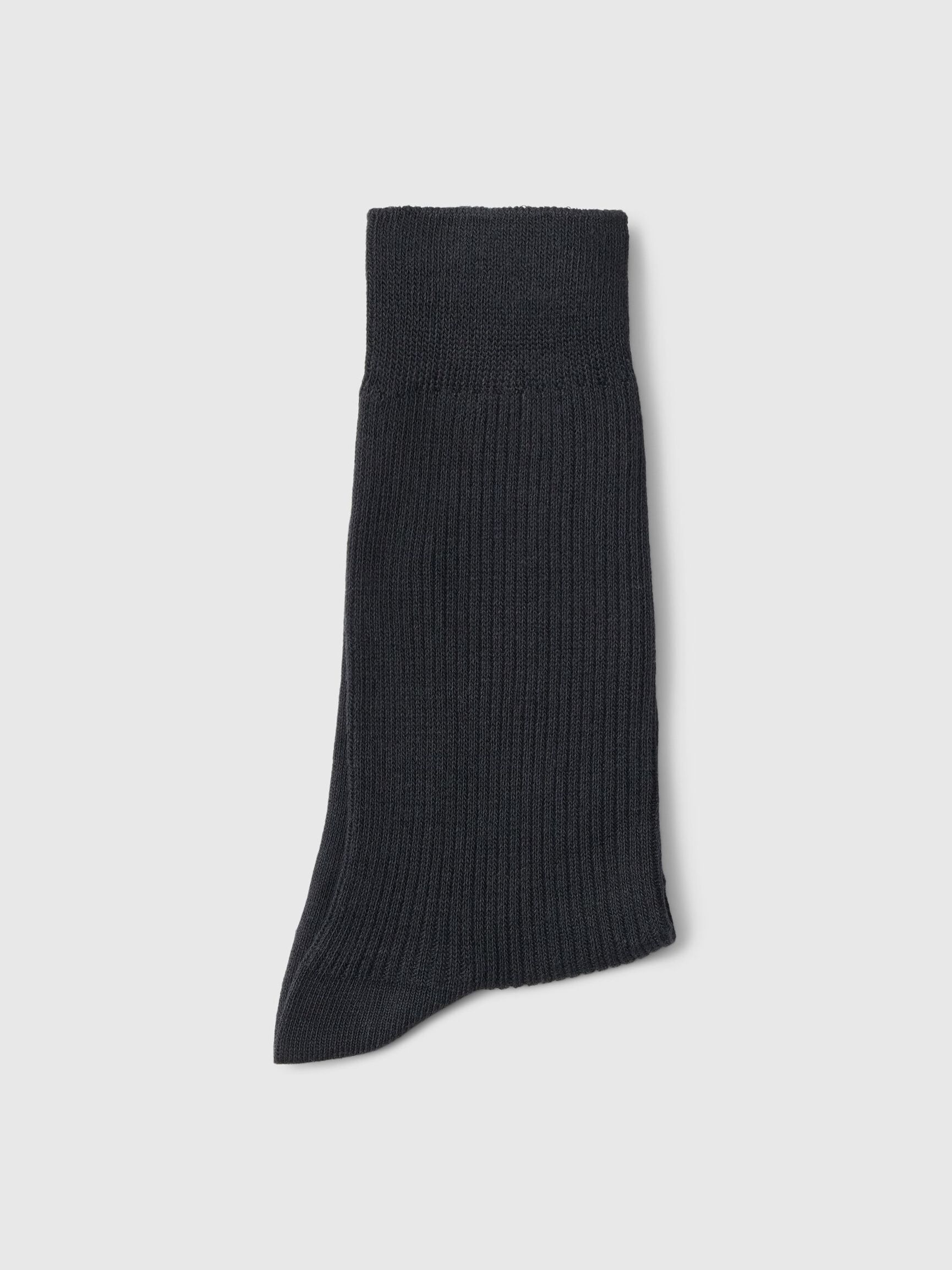 COTTON BLEND SOCKS, Black, highres
