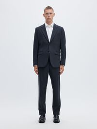 WOOL BLEND BLAZER, Sky Captain, highres