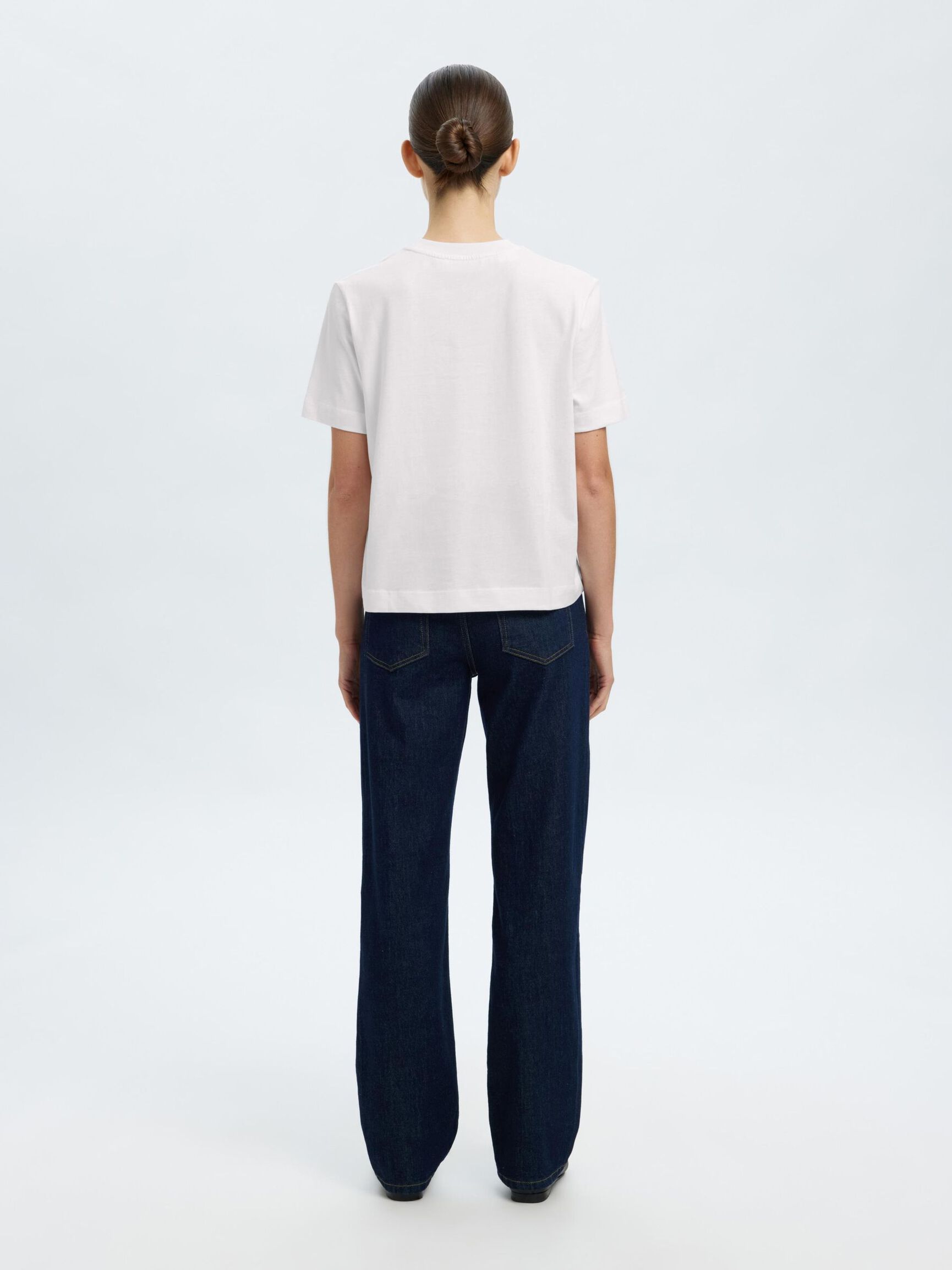 EMBROIDERED CREWNECK T-SHIRT, Bright White, highres