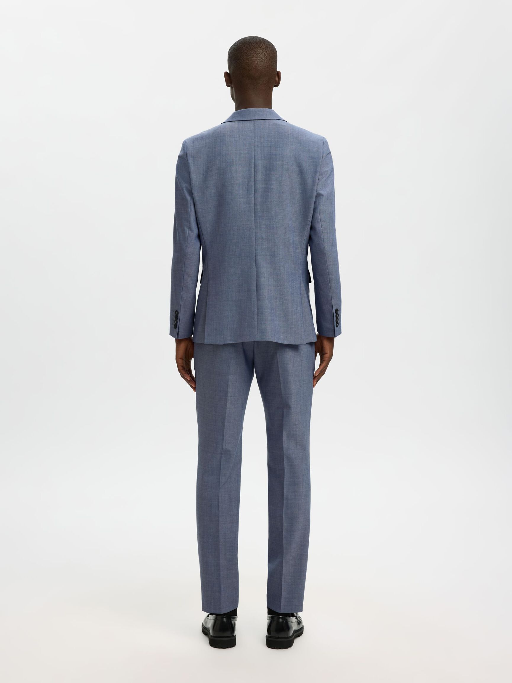 WOOL BLEND BLAZER, Light Blue, highres