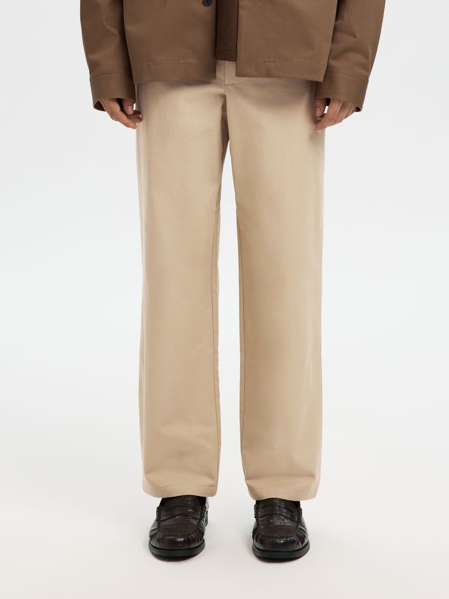 Product tile image - COTTON SUIT TROUSERS, Pure Cashmere | 16101015_PureCashmere
