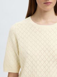 VISCOSEMIX GEBREIDE TOP, Birch, highres