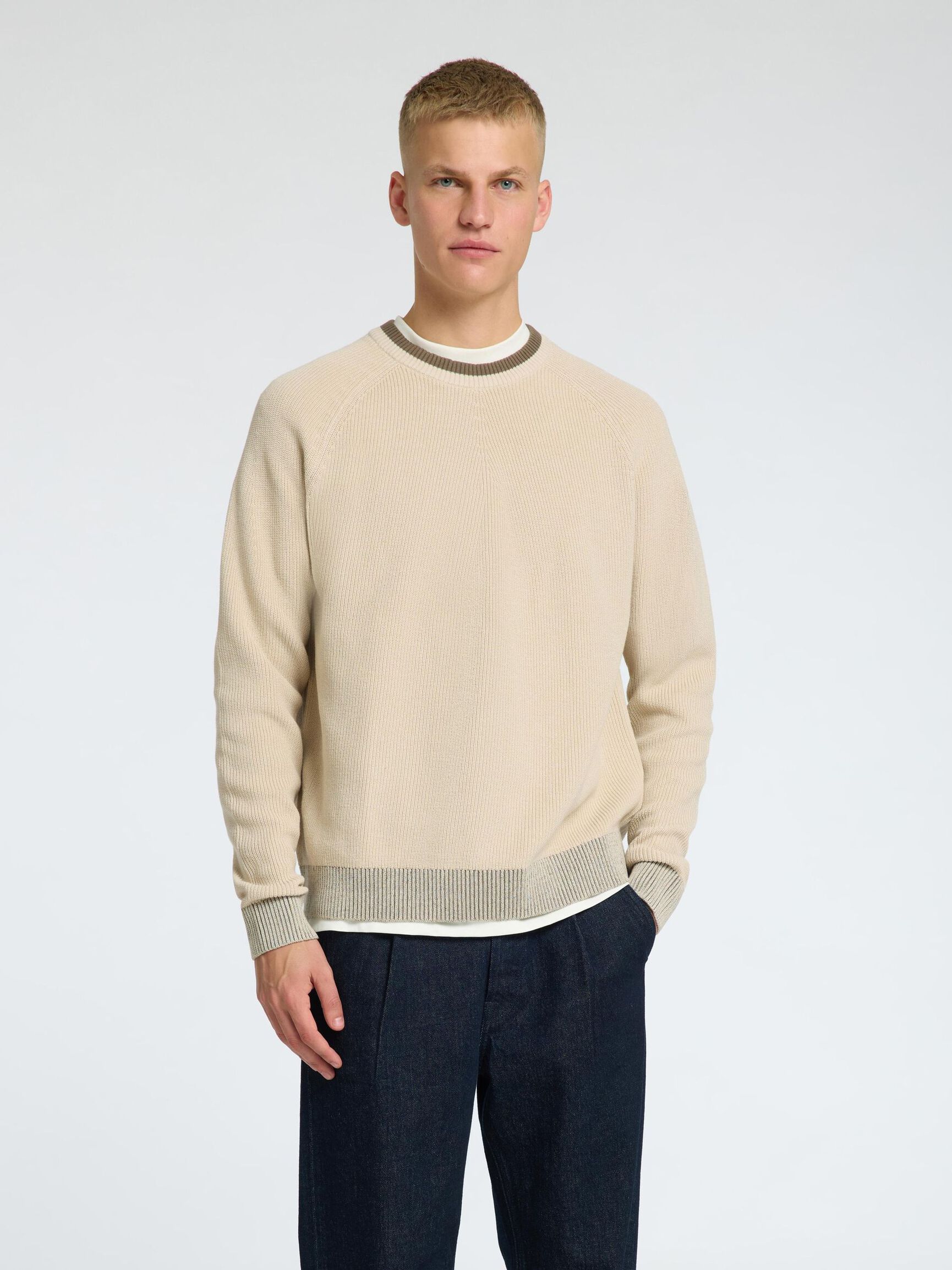 MAGLIONE GIROCOLLO, Oatmeal, highres